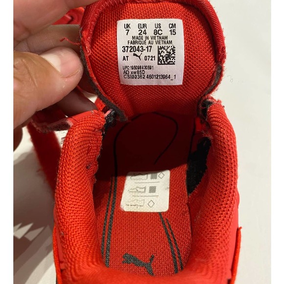 Like New Puma Toddler Sneakers Size 8C US Red Unisex - Picture 5 of 6